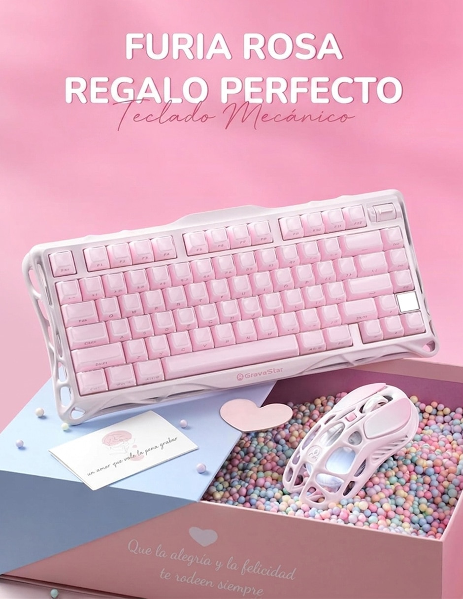 Teclado gamer alámbrica e inalámbrica QWERT inglés con interruptor Lineal (Red Black) Mercury K1 5