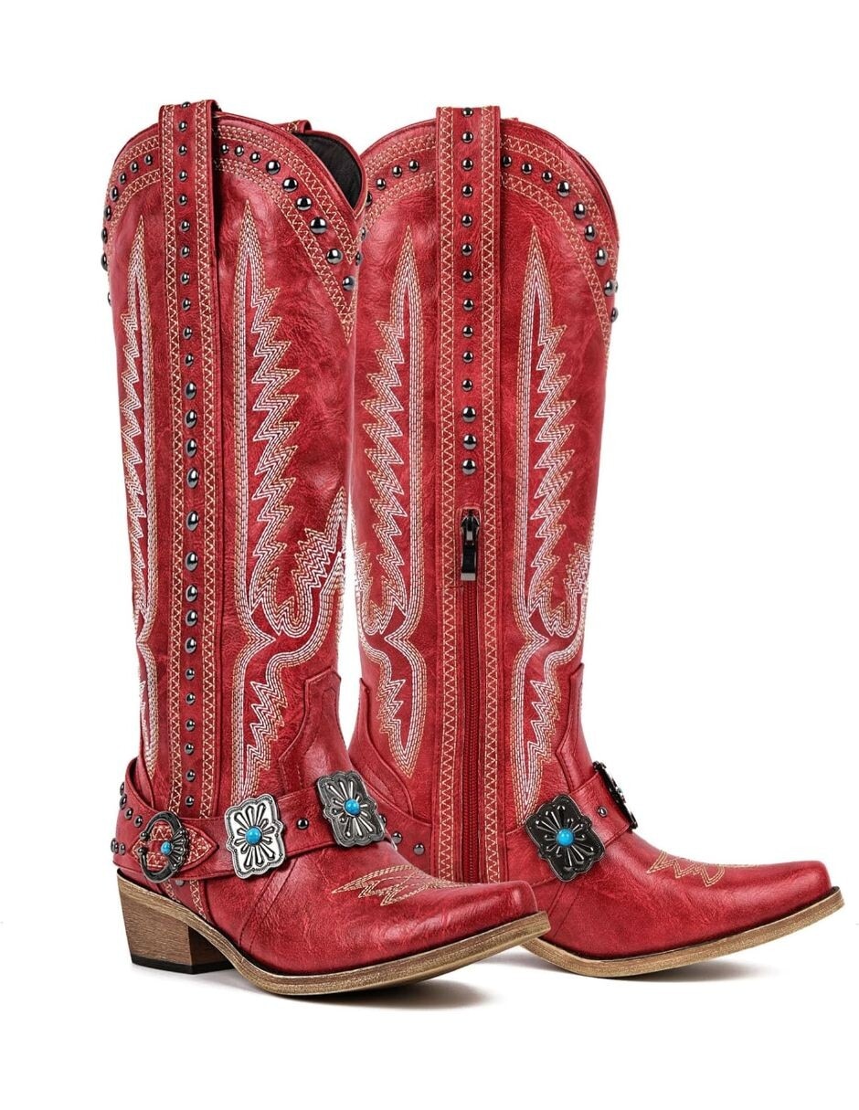 Bota cowboy abajo de la rodilla gwin para mujer