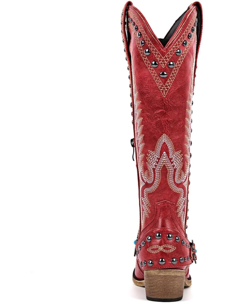 Bota cowboy abajo de la rodilla gwin para mujer