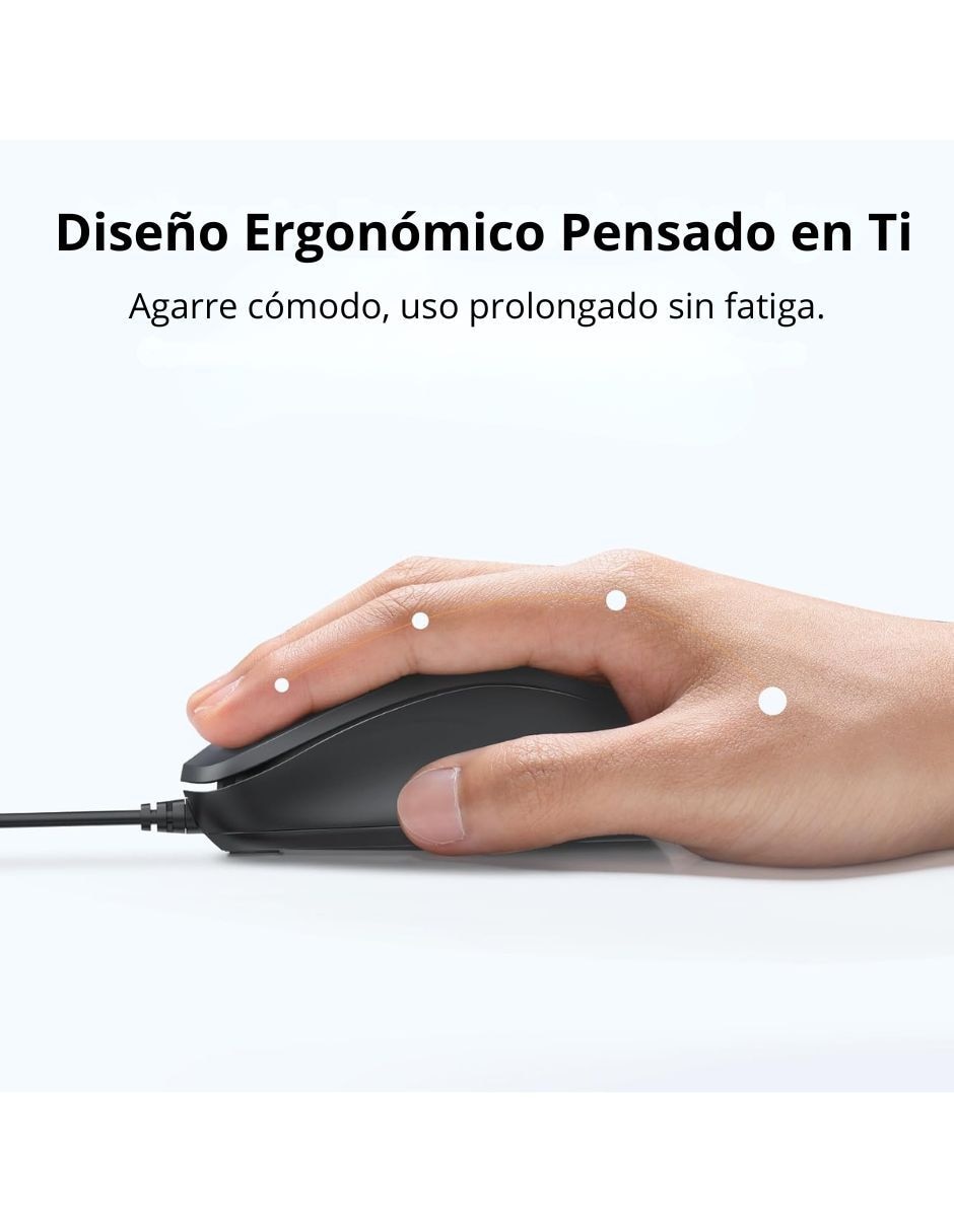 Mouse alámbrico Optico 90789 Usb 1200 Dpi Silencioso 90789 2
