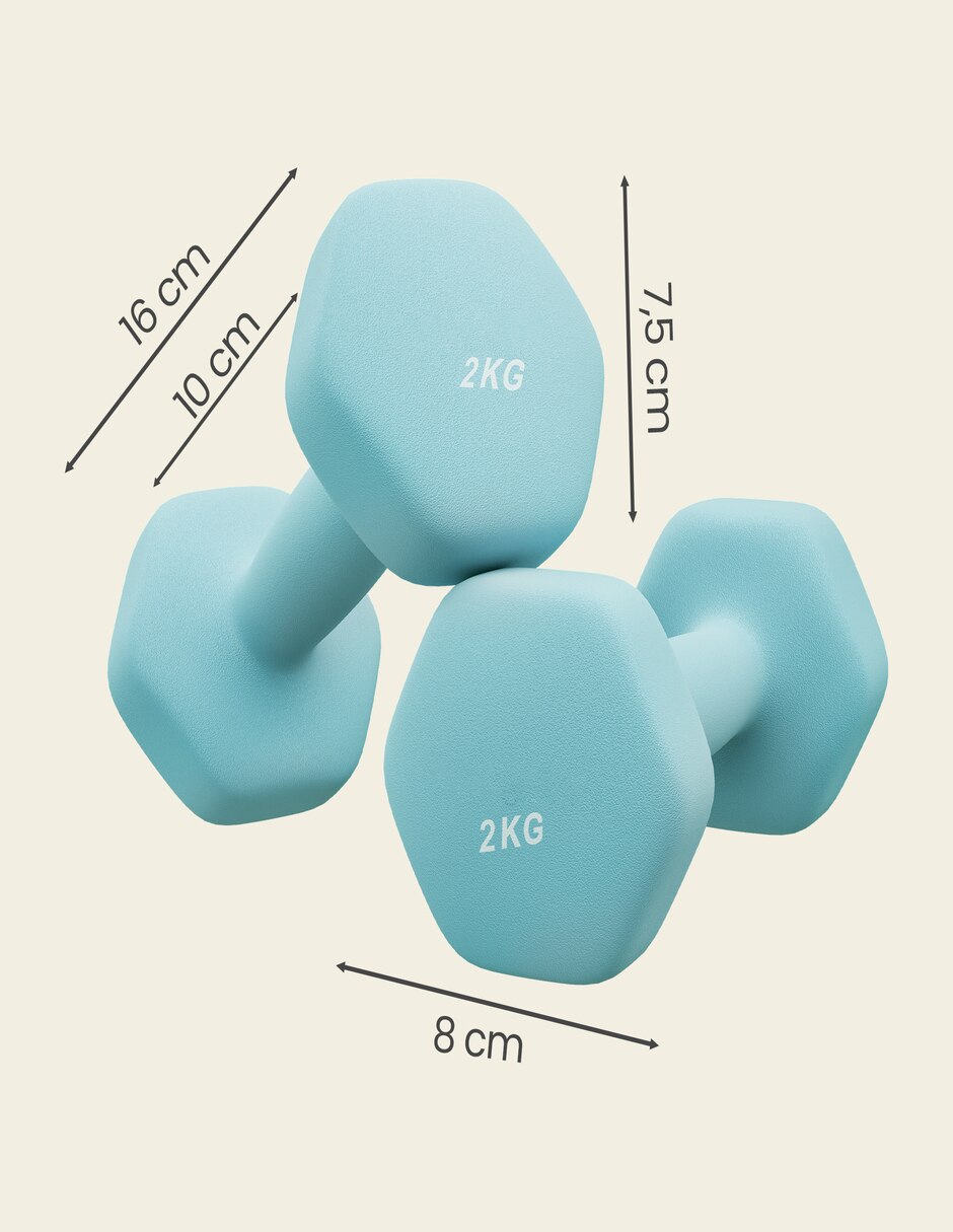Set de mancuernas de peso fijo Songmics Home 2 kg 2 piezas