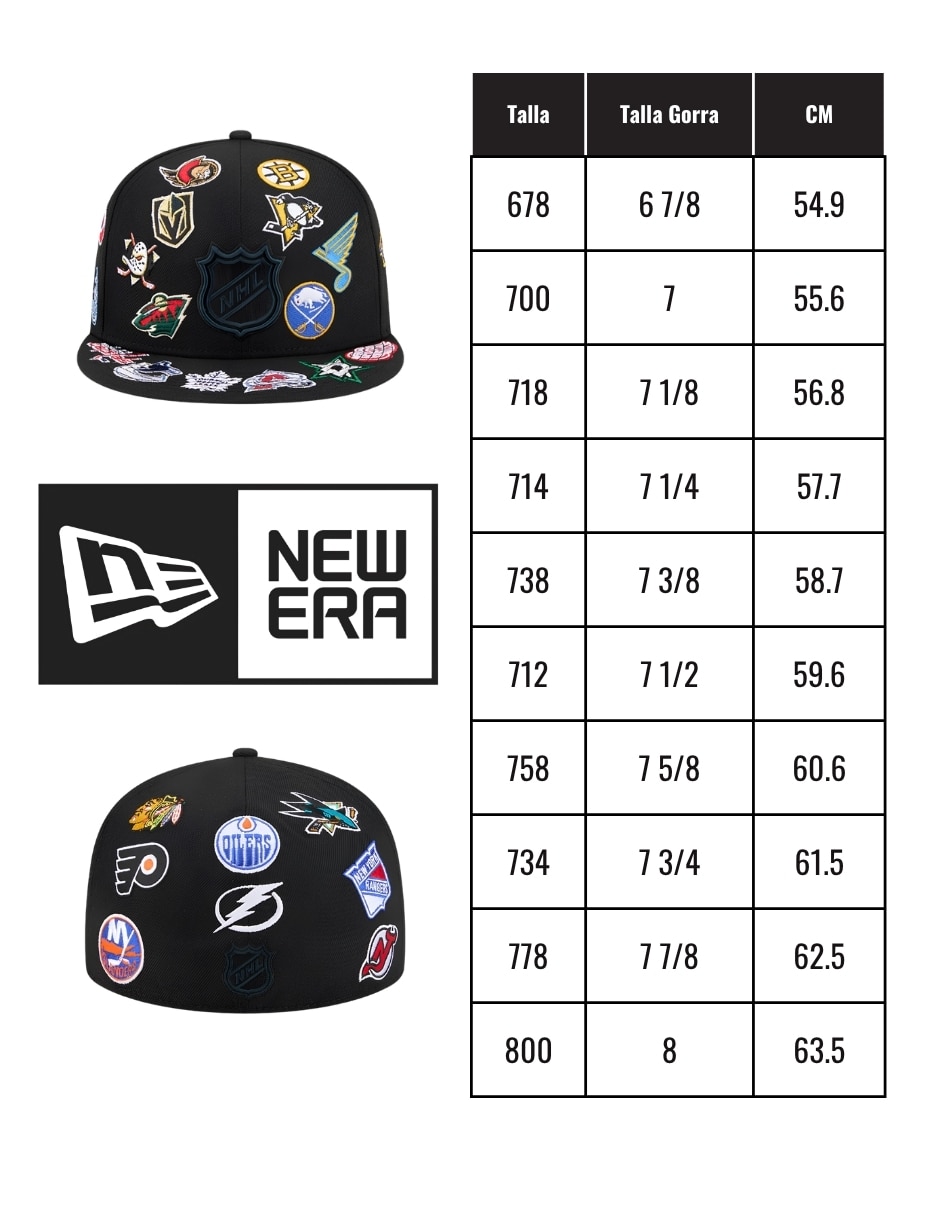 Gorra visera plana cerrada para Hockey New Era National Hockey League para adulto
