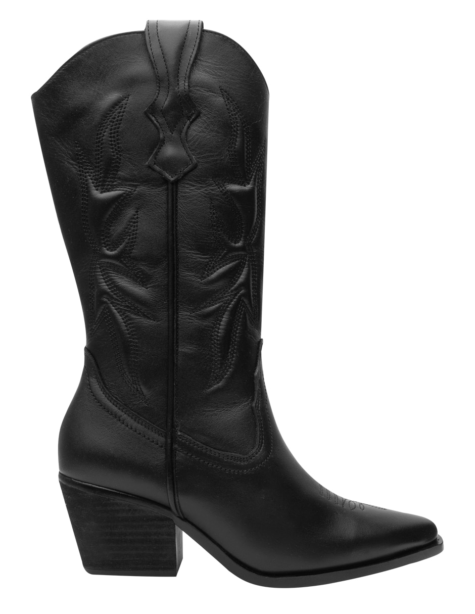 Bota cowboy abajo de la rodilla de piel para mujer 3