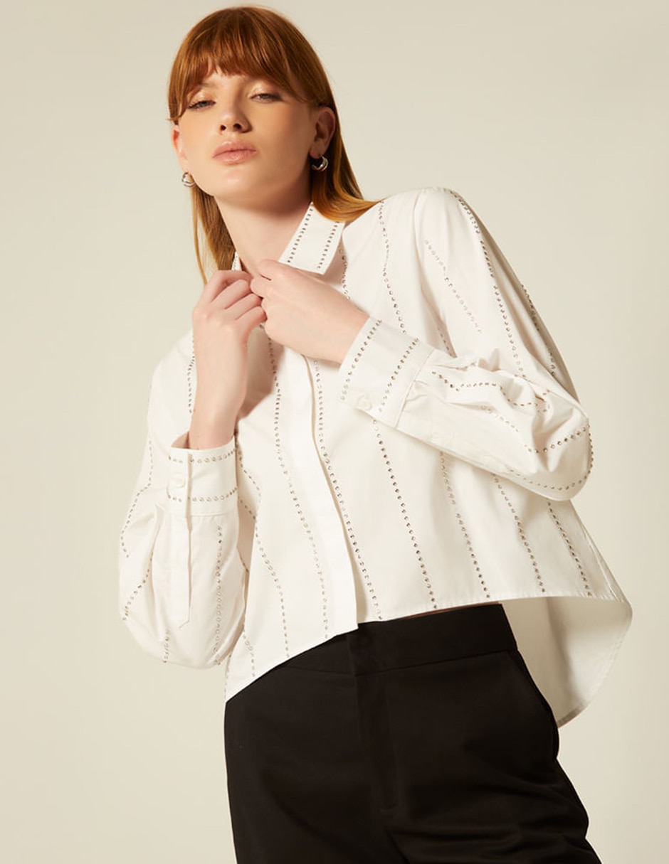 Blusa camisas de lujo manga larga para mujer 2