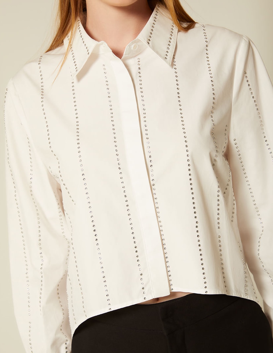 Blusa camisas de lujo manga larga para mujer 5