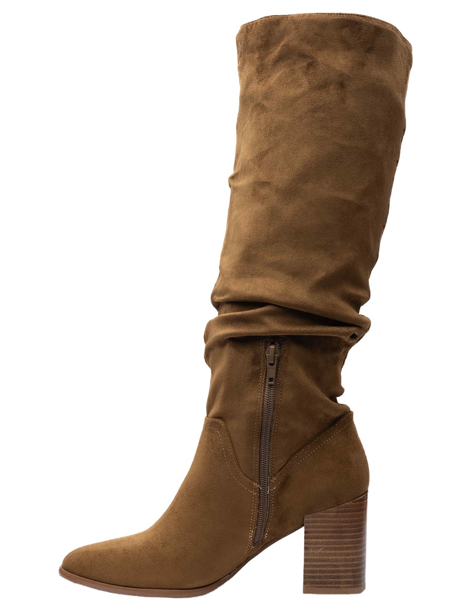 Bota abajo de la rodilla de gamuza para mujer