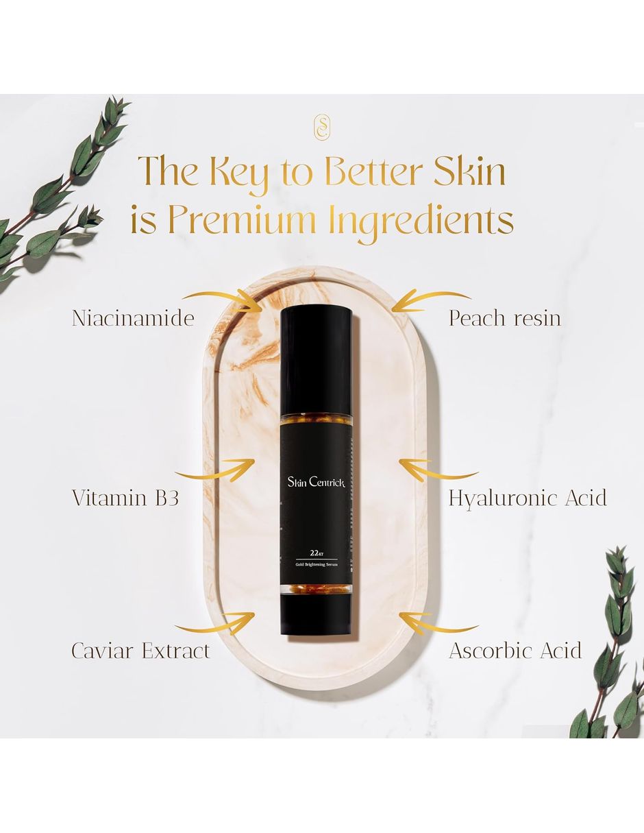 Sérum revitalizante facial iluminador de oro de todo tipo de piel