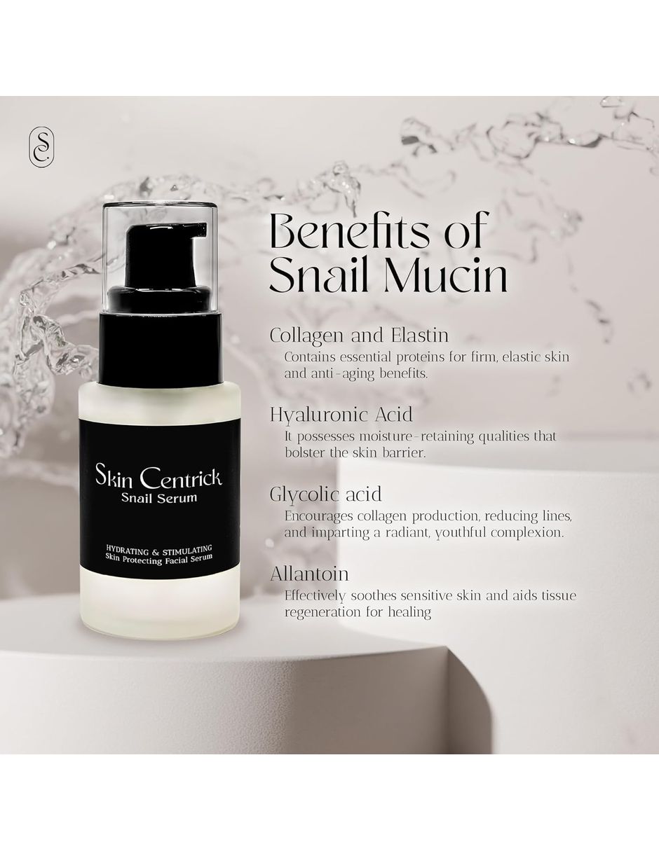 Sérum hidratante facial Suero de caracol Skin Centrick todo tipo de piel