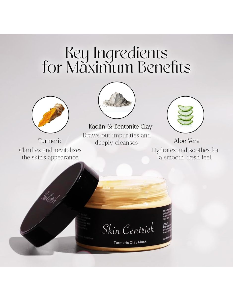 Mascarilla facial mascarilla de arcilla y cúrcuma para desintoxicar Skin Centrick