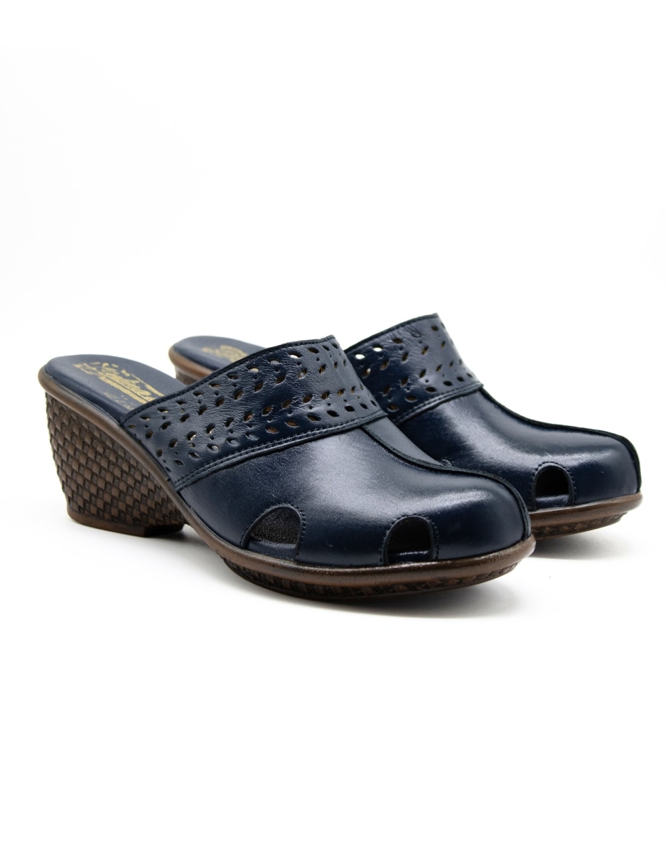 Zueco Dahort de piel para mujer