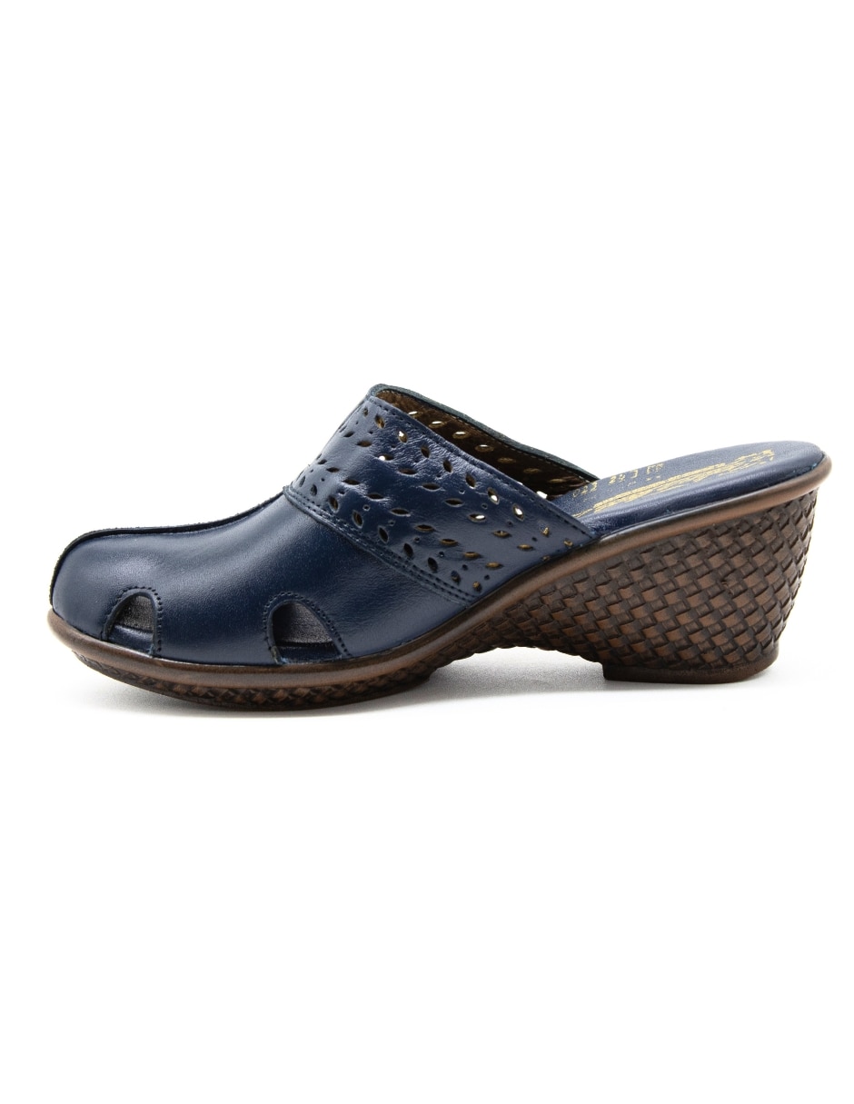 Zueco Dahort de piel para mujer