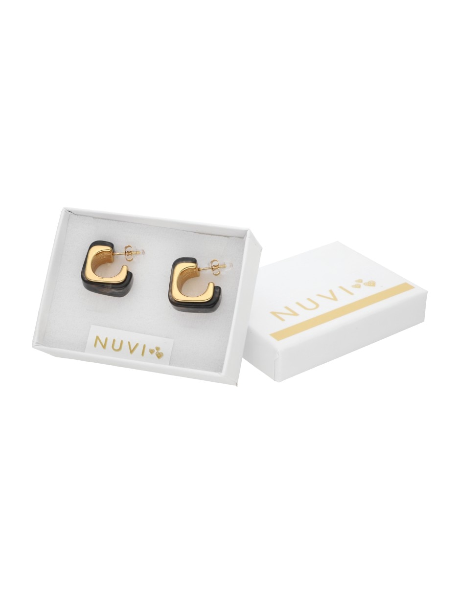 Arracadas de Cubo Nuvi con acabado brillante