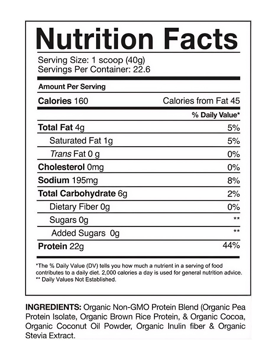 Suplementos alimenticios proteína vegana orgánica natural – 2 lb – sabor pastel doble chocolate 2 libras (896 g) con vitamina d3 sabor doble chocolate de