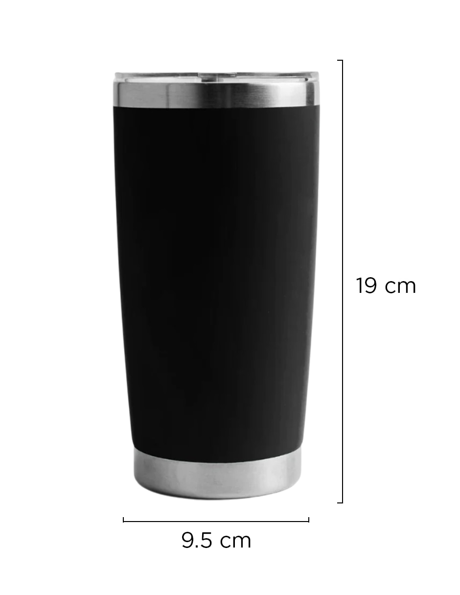 Termo de acero inoxidable set 25 termos de 20 oz Giulia Negro con tapa a presión 8