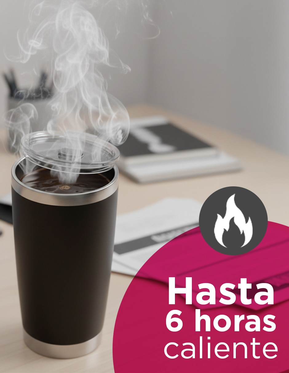 Termo de acero inoxidable set 25 termos de 20 oz Giulia Negro con tapa a presión 2