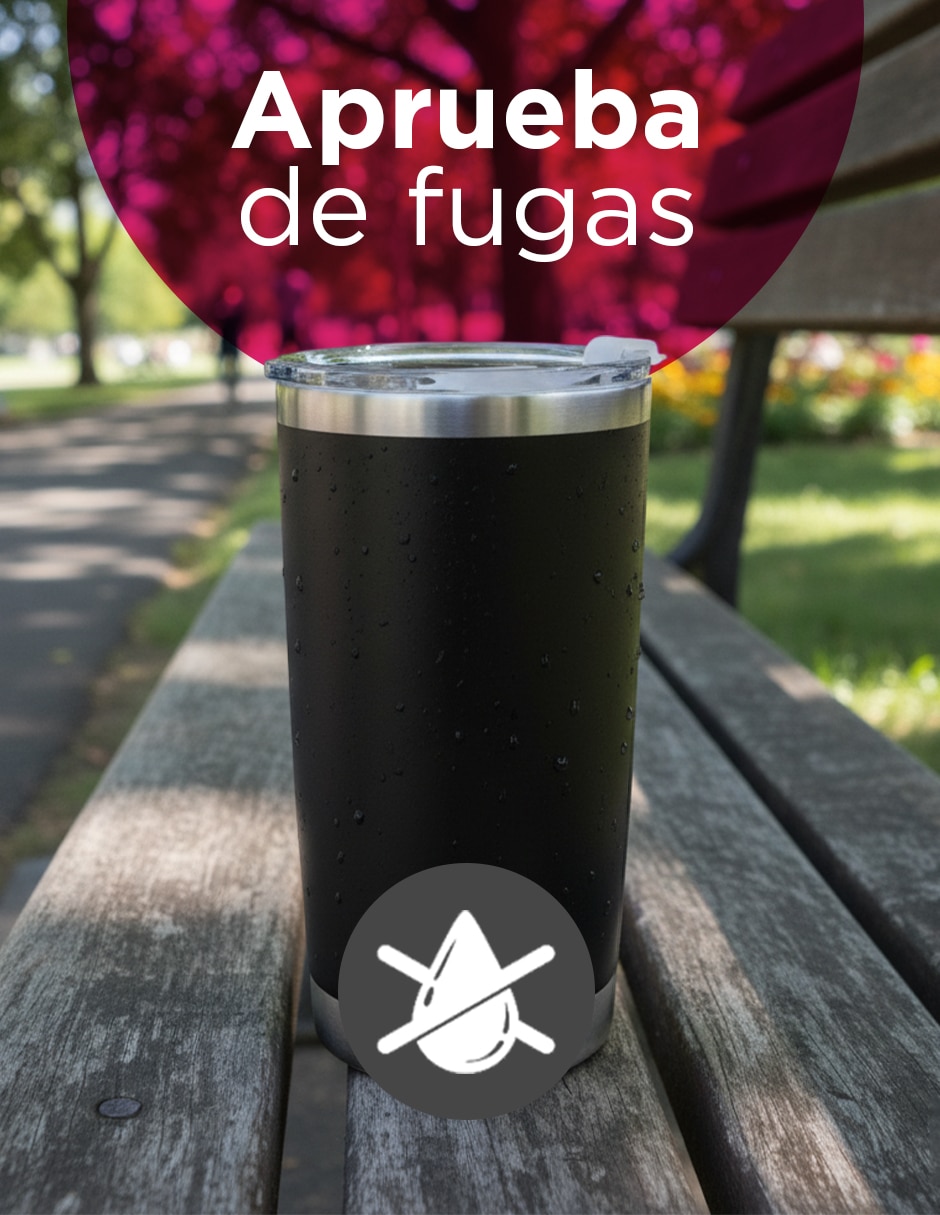 Termo de acero inoxidable set 25 termos de 20 oz Giulia Negro con tapa a presión 3