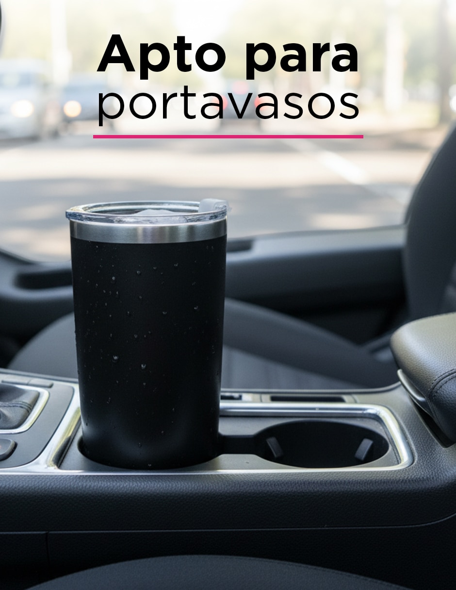 Termo de acero inoxidable set 25 termos de 20 oz Giulia Negro con tapa a presión 4