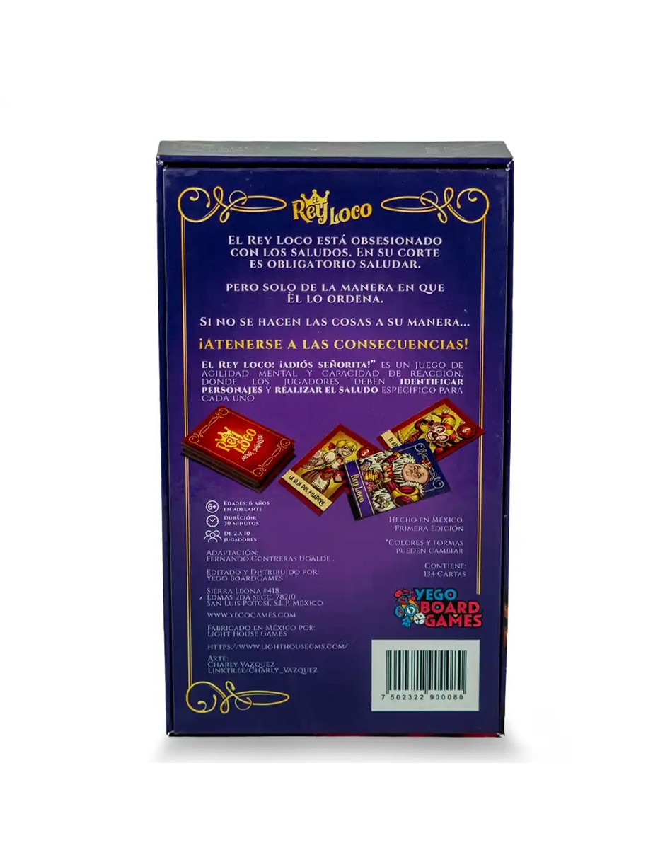 El Rey Loco: ¡Adiós Señorita! Yego Board Games