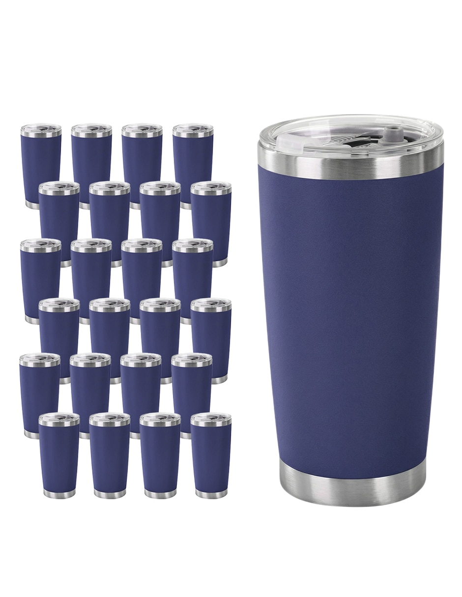 Termo de acero inoxidable Set 25 termos Giulia 20oz azul con tapa a presión Termo de acero inoxidable Set 25 termos Giulia 20oz azul con tapa a presión