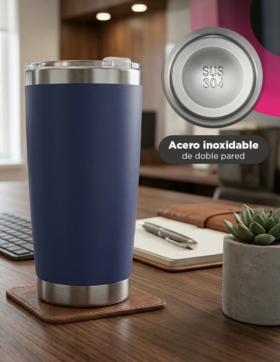 Termo de acero inoxidable Set 25 termos Giulia 20oz azul con tapa a presión 3