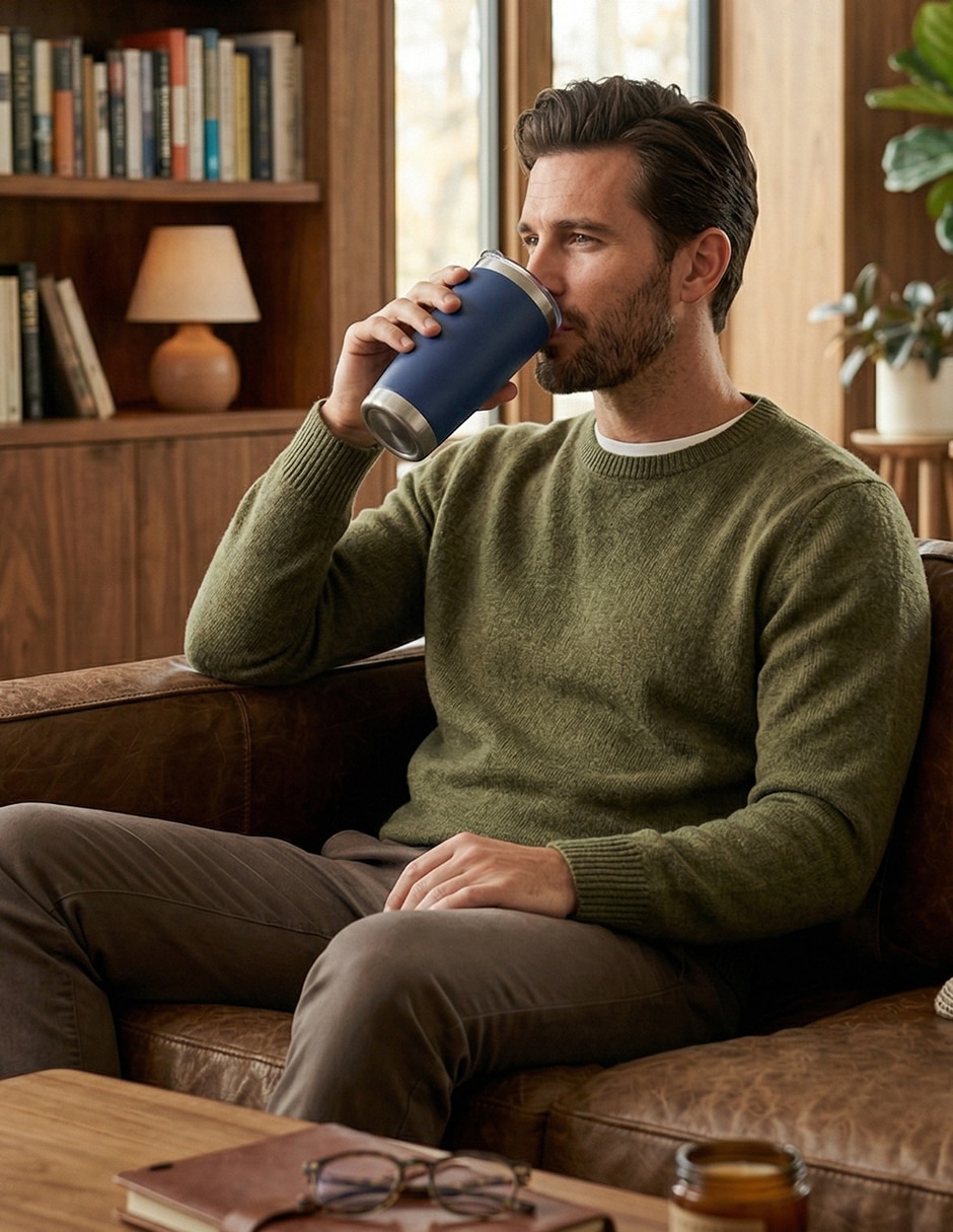 Termo de acero inoxidable Set 25 termos Giulia 20oz azul con tapa a presión 7