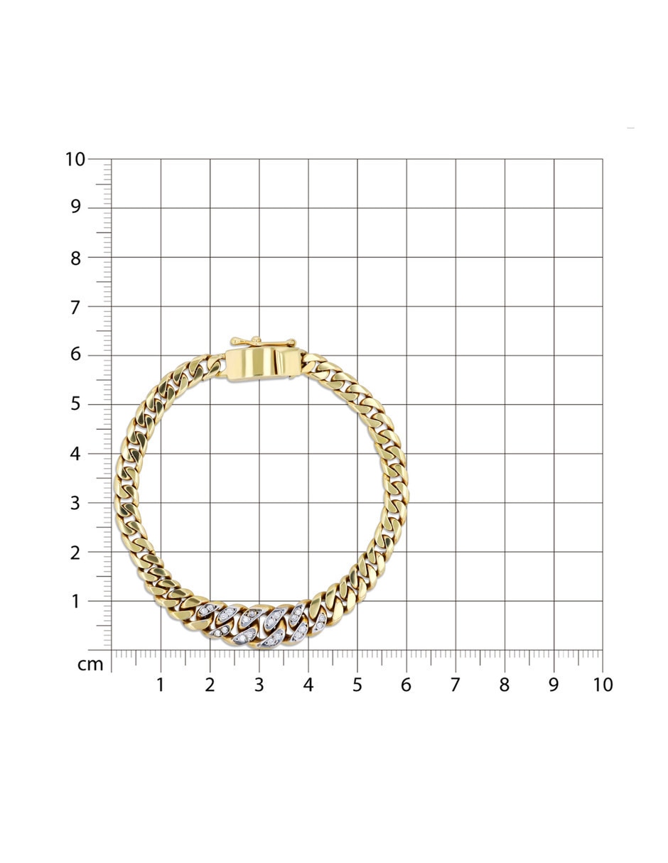 Pulsera joyerias bizzarro de oro amarillo con diamante 14 k acabado