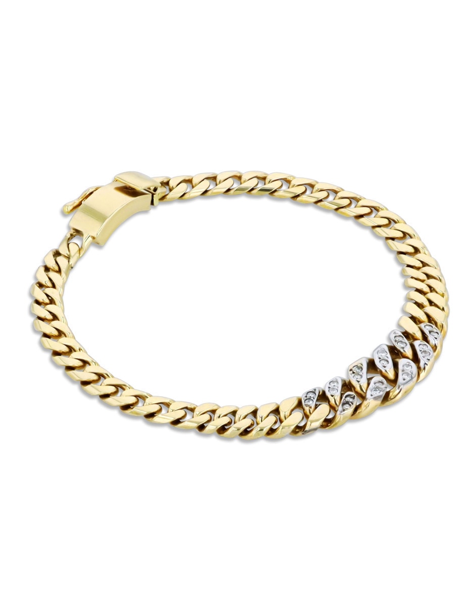 Pulsera joyerias bizzarro de oro amarillo con diamante 14 k acabado