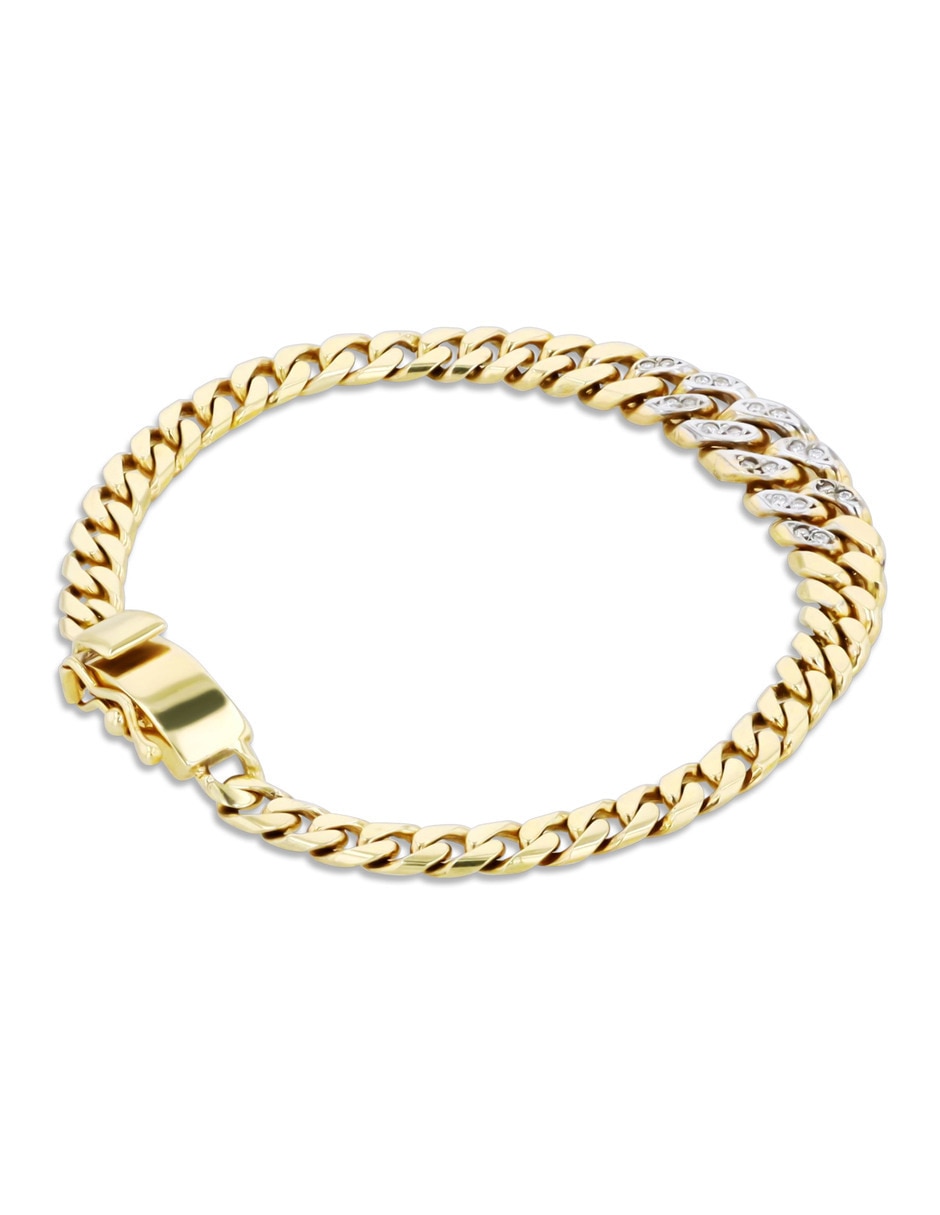 Pulsera joyerias bizzarro de oro amarillo con diamante 14 k acabado