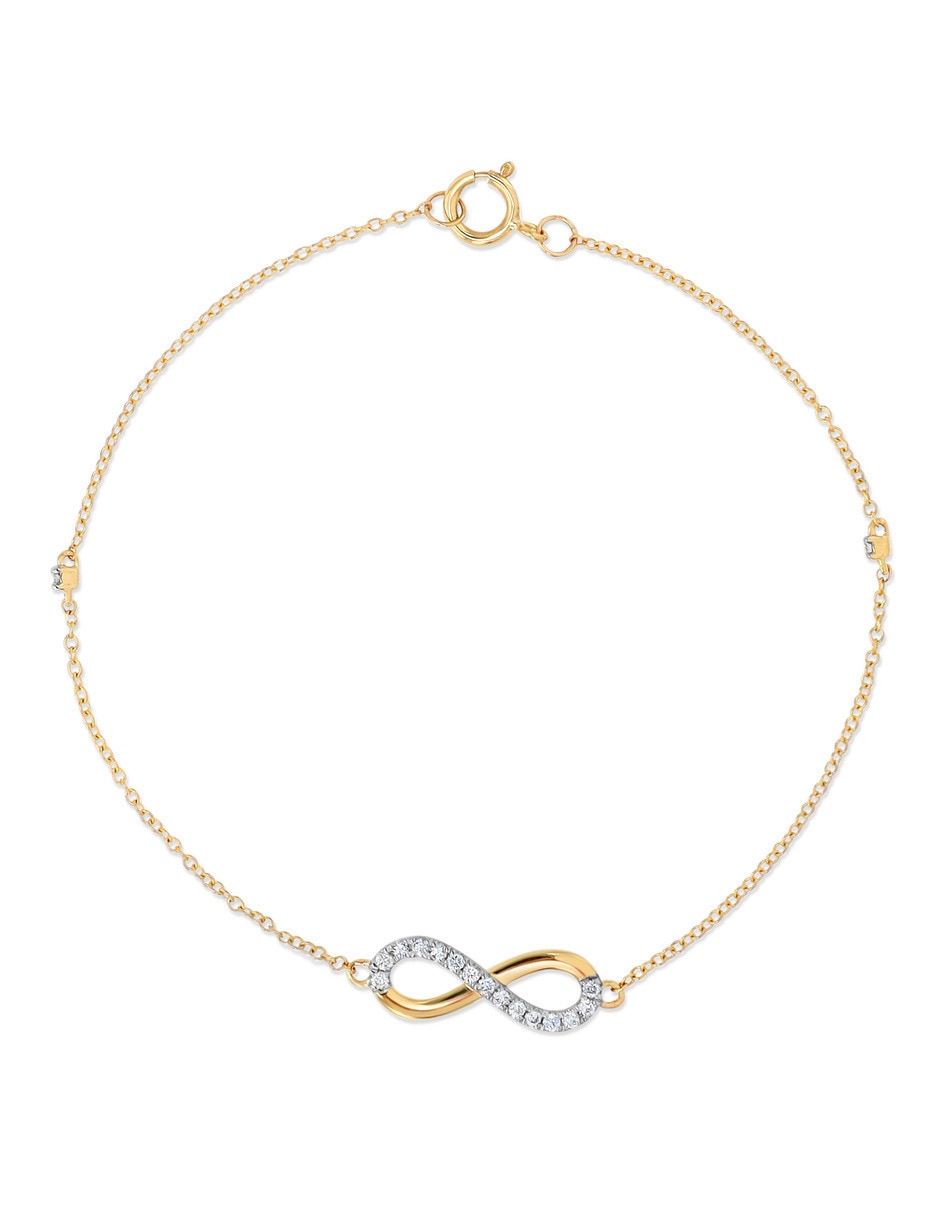 Pulsera joyerias bizzarro de oro amarillo con diamante 10 k acabado
