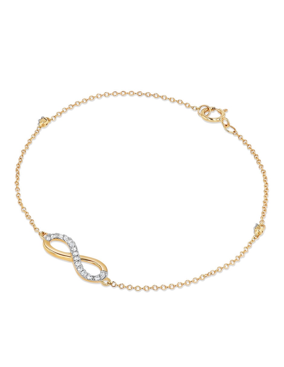 Pulsera joyerias bizzarro de oro amarillo con diamante 10 k acabado
