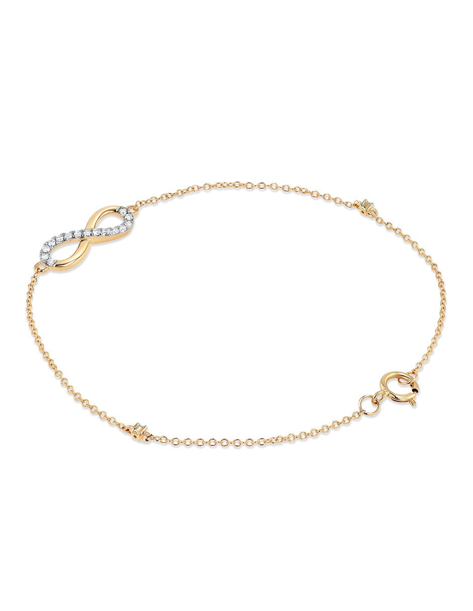 Pulsera joyerias bizzarro de oro amarillo con diamante 10 k acabado