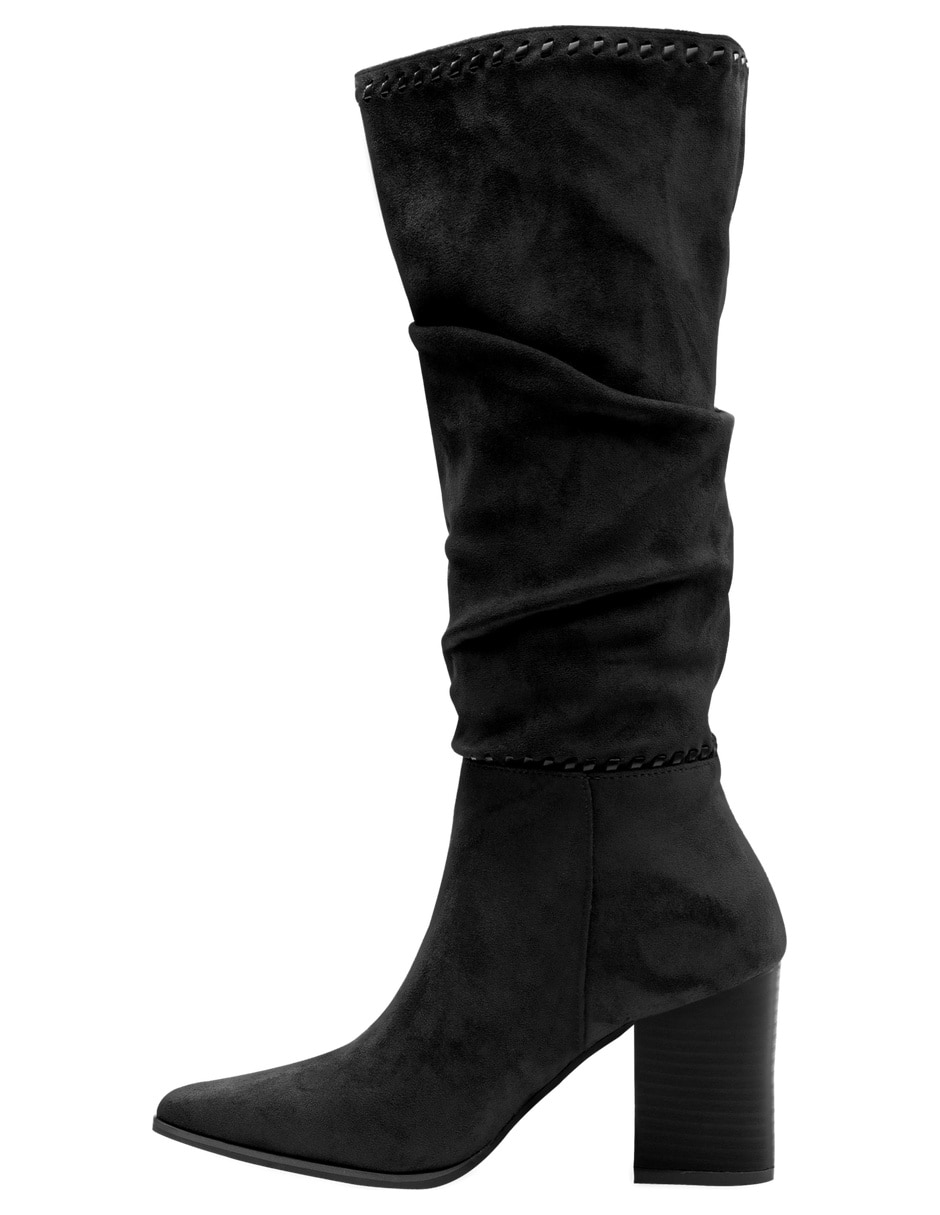 Bota abajo de la rodilla de gamuza para mujer 1