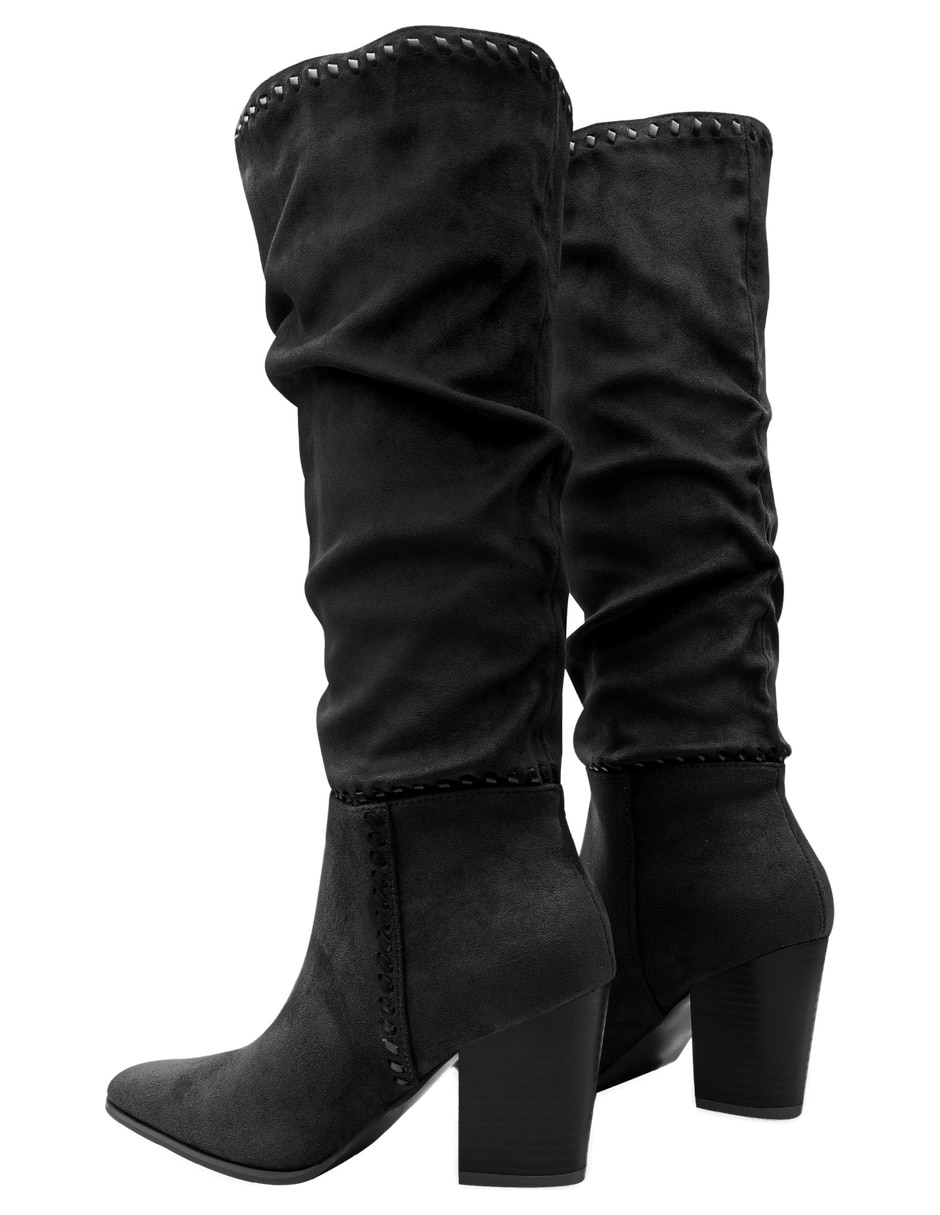 Bota abajo de la rodilla de gamuza para mujer 4