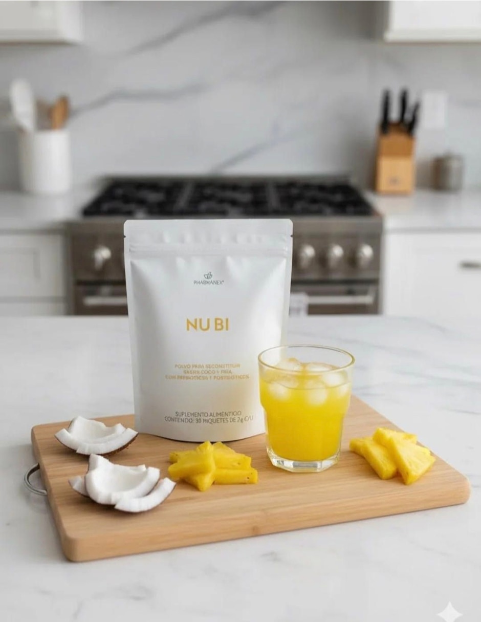 Suplemento alimenticio Nu Skin con prebióticos sabor Piña-coco de 30 sobres