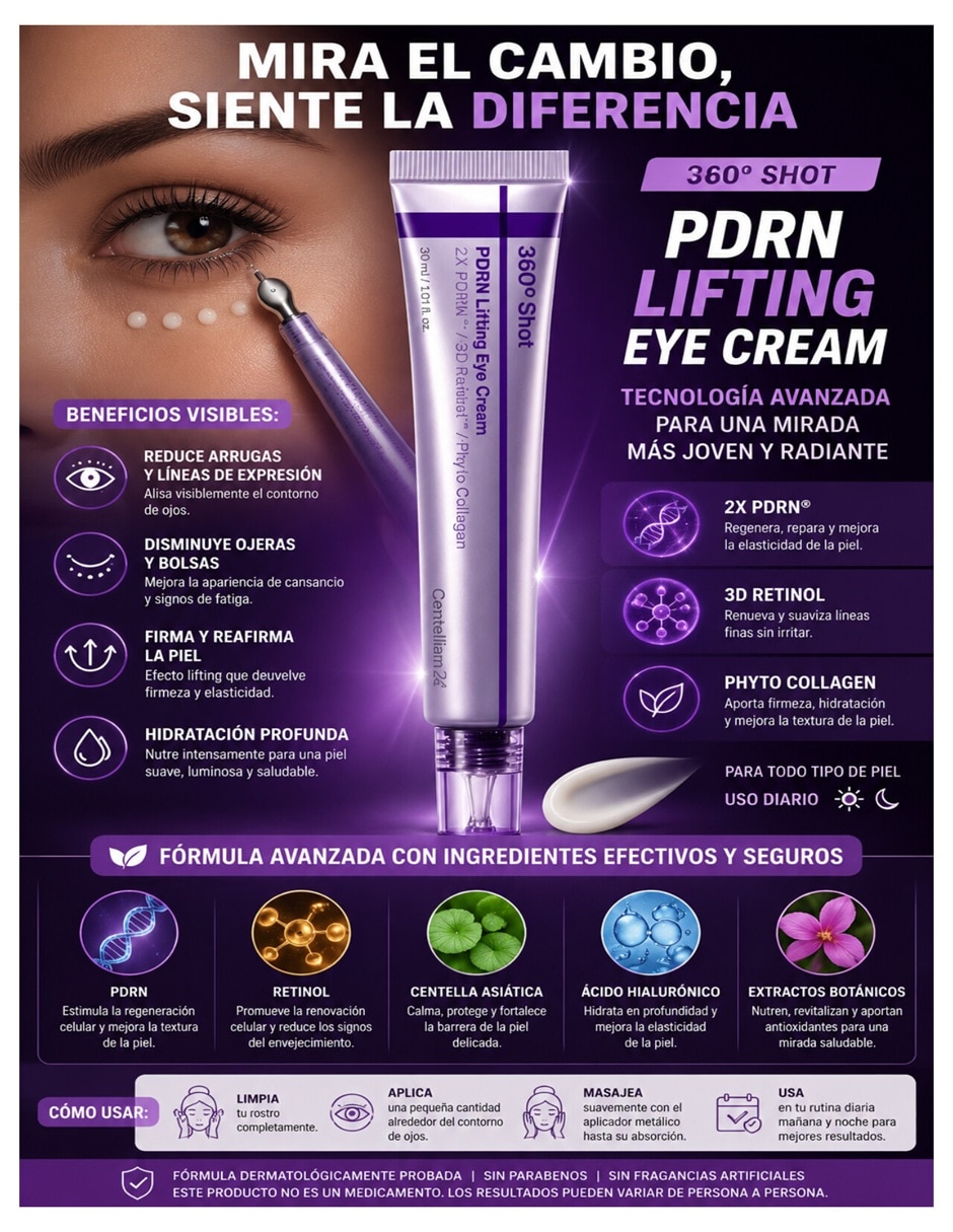 Tratamiento para contorno de ojos 360° Shot PDRN Lifting Eye Cream dermatológico 2