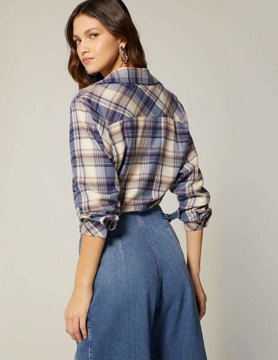Blusa rodeo santa fe manga larga para mujer 4