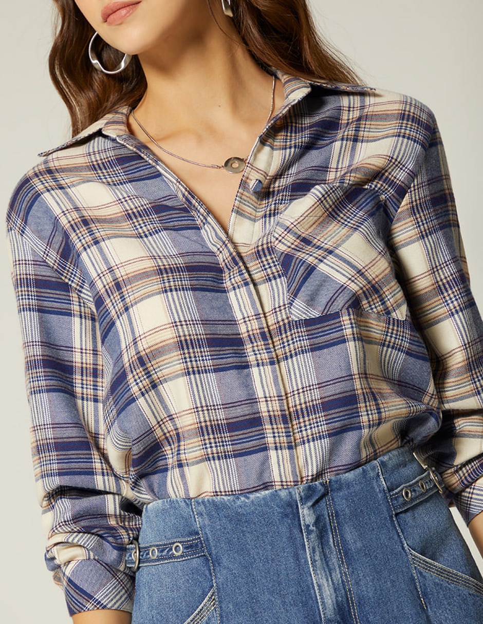 Blusa rodeo santa fe manga larga para mujer 5