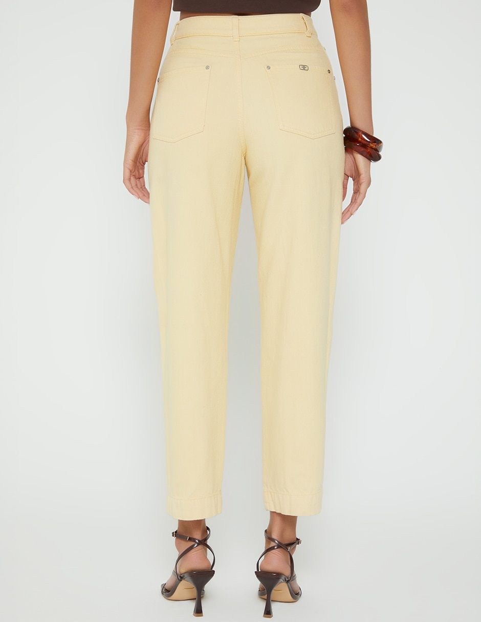 Jeans carpenter girlfriend cintura alta studio f sunset yellow denim para mujer