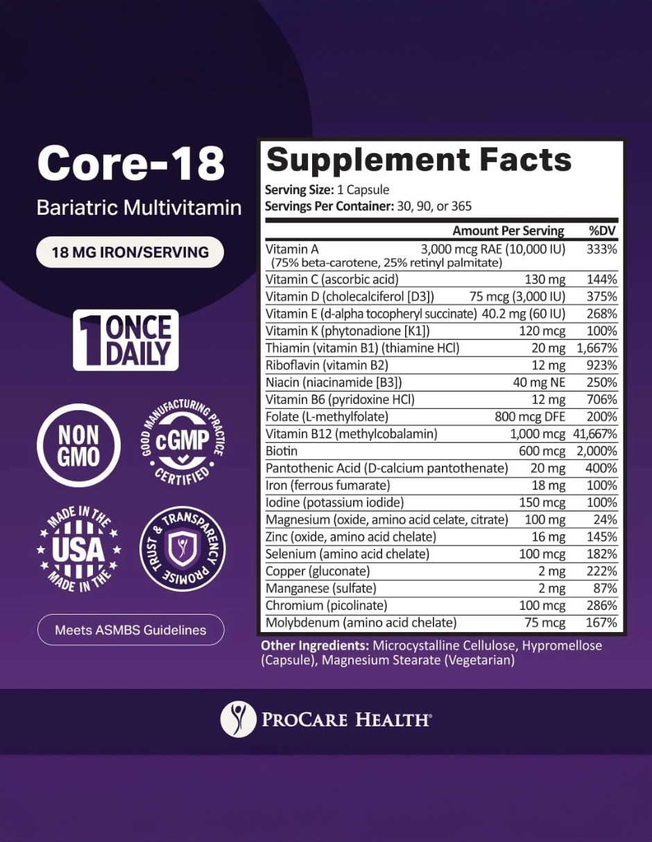 Multivitamínico Bariátrico 18 mg Hierro Bienestar 30 Cápsulas 3