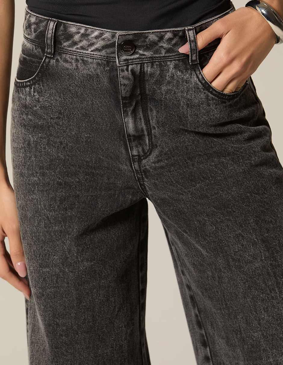 Jeans relaxed palazzo cintura alta studio f para mujer