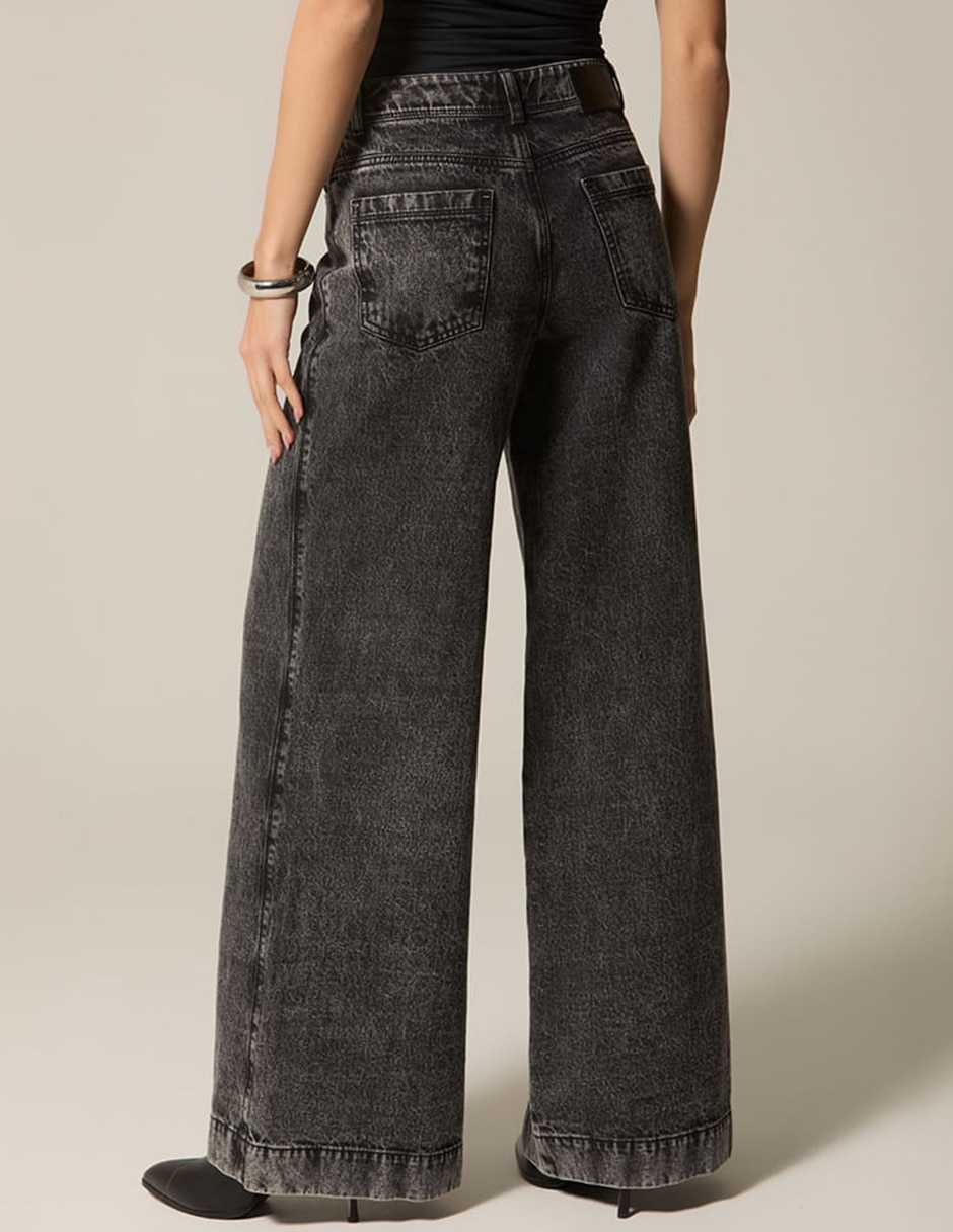 Jeans relaxed palazzo cintura alta studio f para mujer