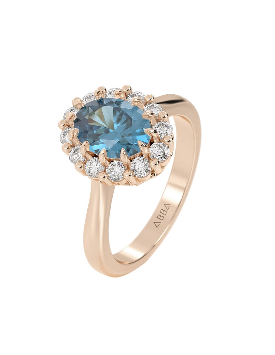 Anillo de compromiso de oro 10 k zirconia 3