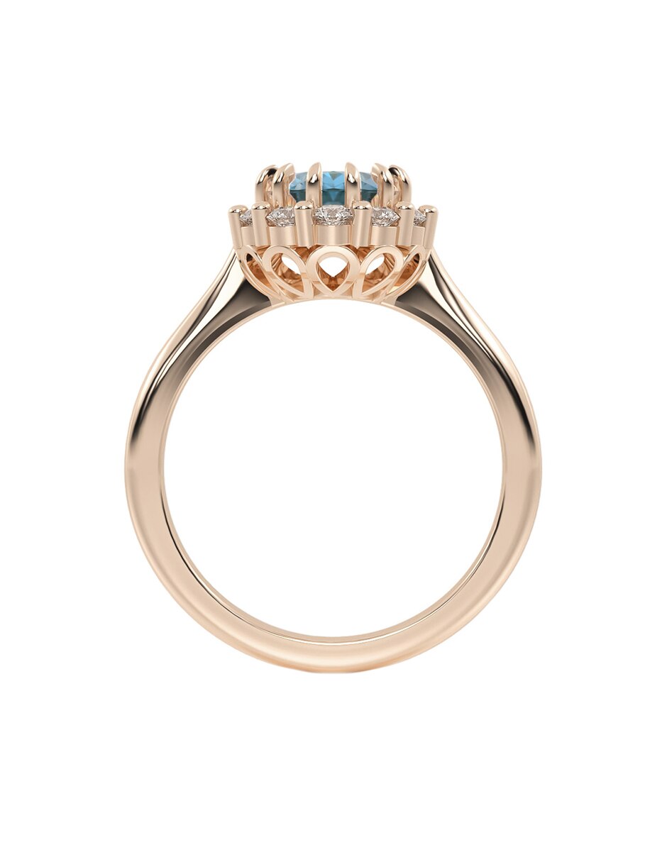 Anillo de compromiso de oro 10 k zirconia 5