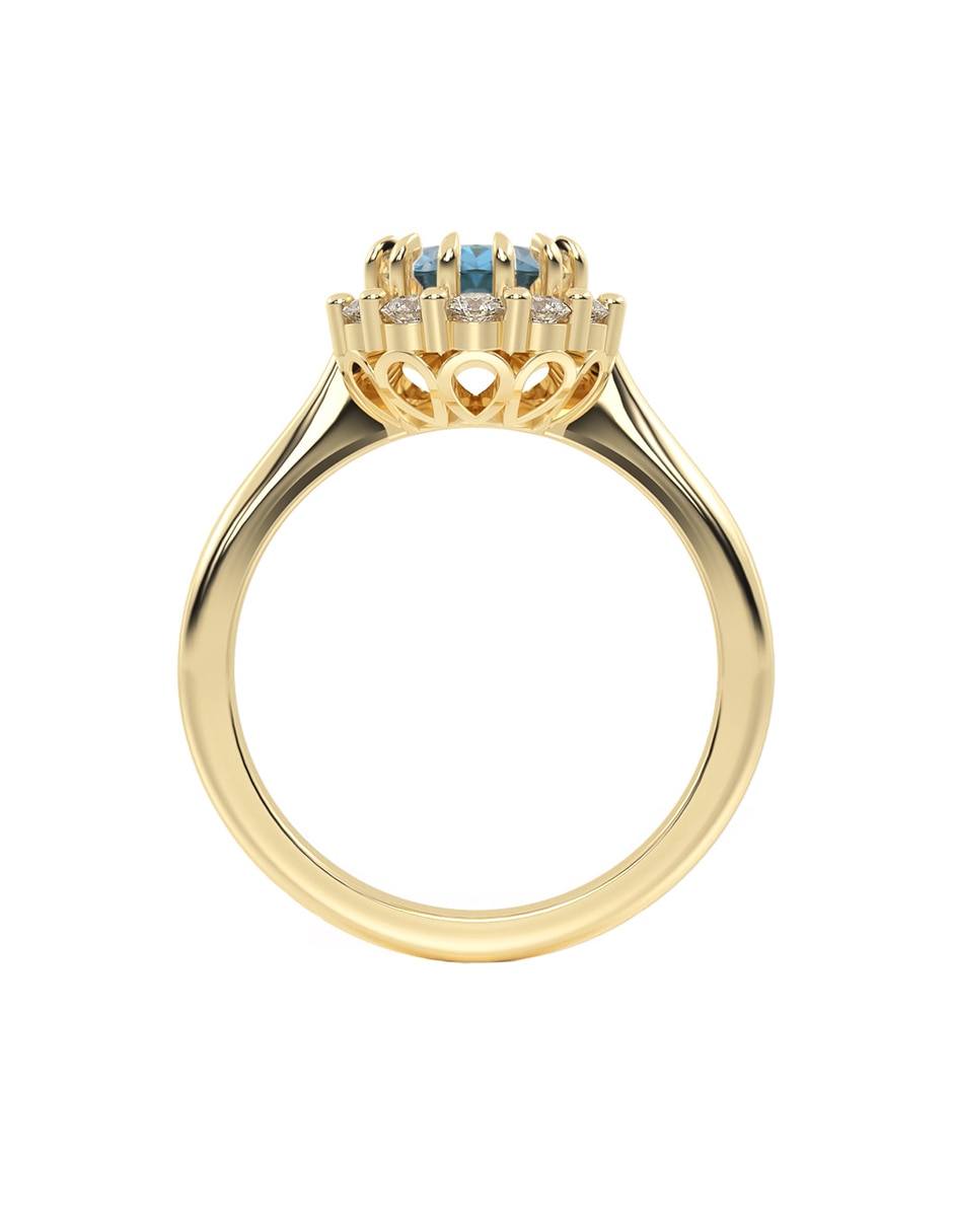 Anillo de compromiso de oro 10 k abba joyas zirconia