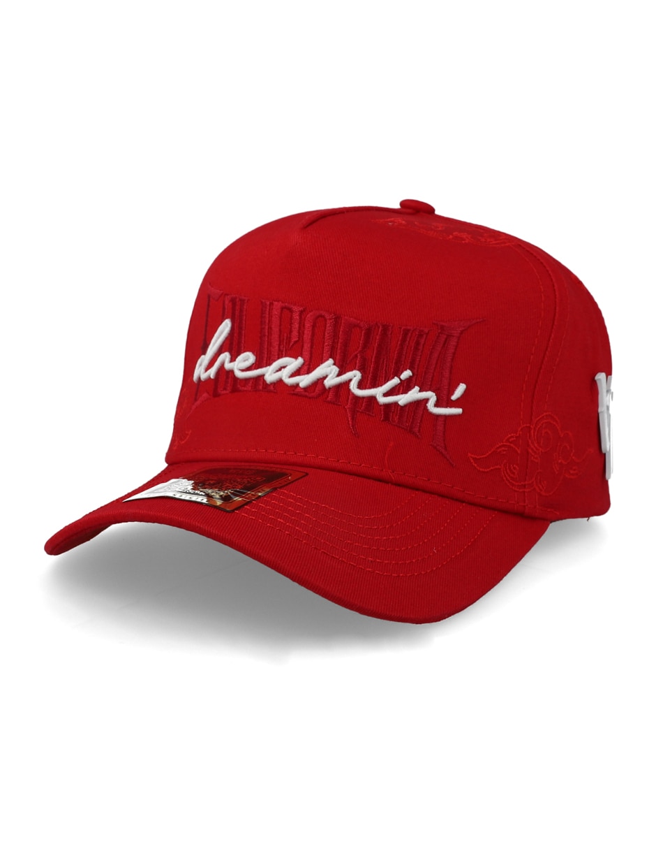 Gorra visera curva snapback Mr Kash California Dreamin Rojo Unitalla para adulto