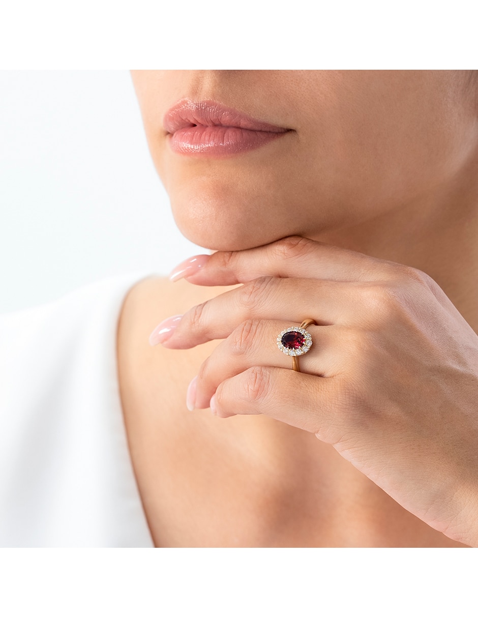 Anillo de compromiso de oro 10 k abba joyas zirconia