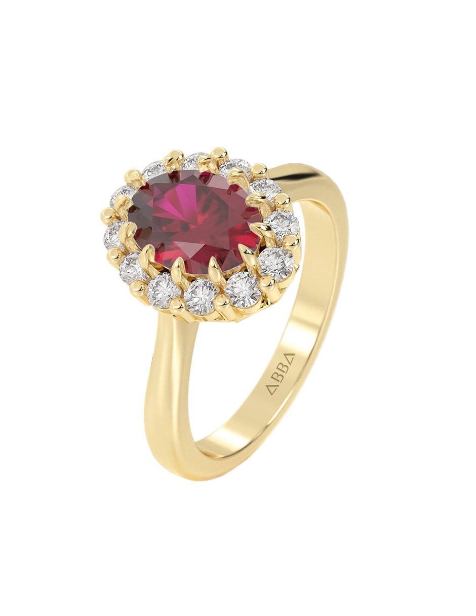 Anillo de compromiso de oro 10 k abba joyas zirconia