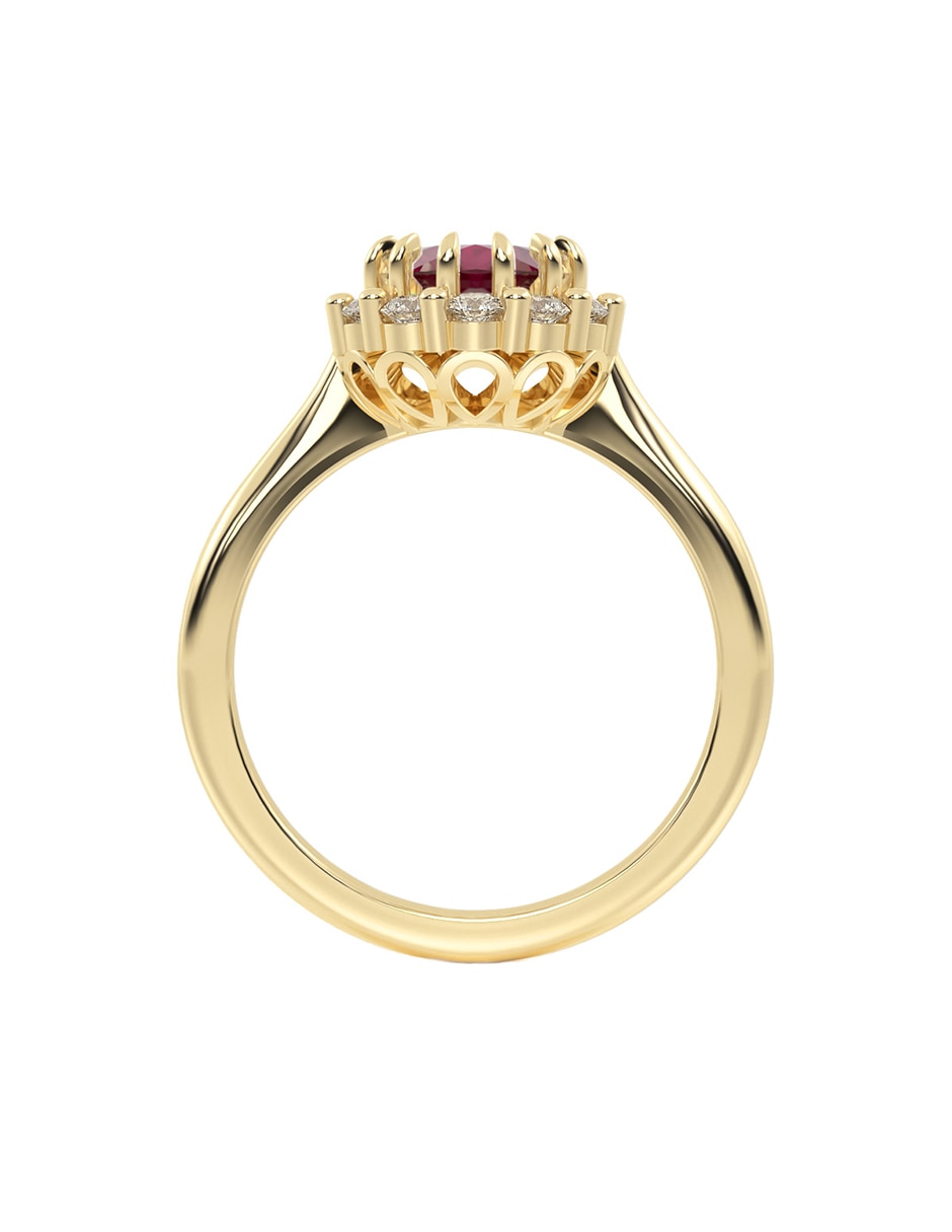Anillo de compromiso de oro 10 k abba joyas zirconia