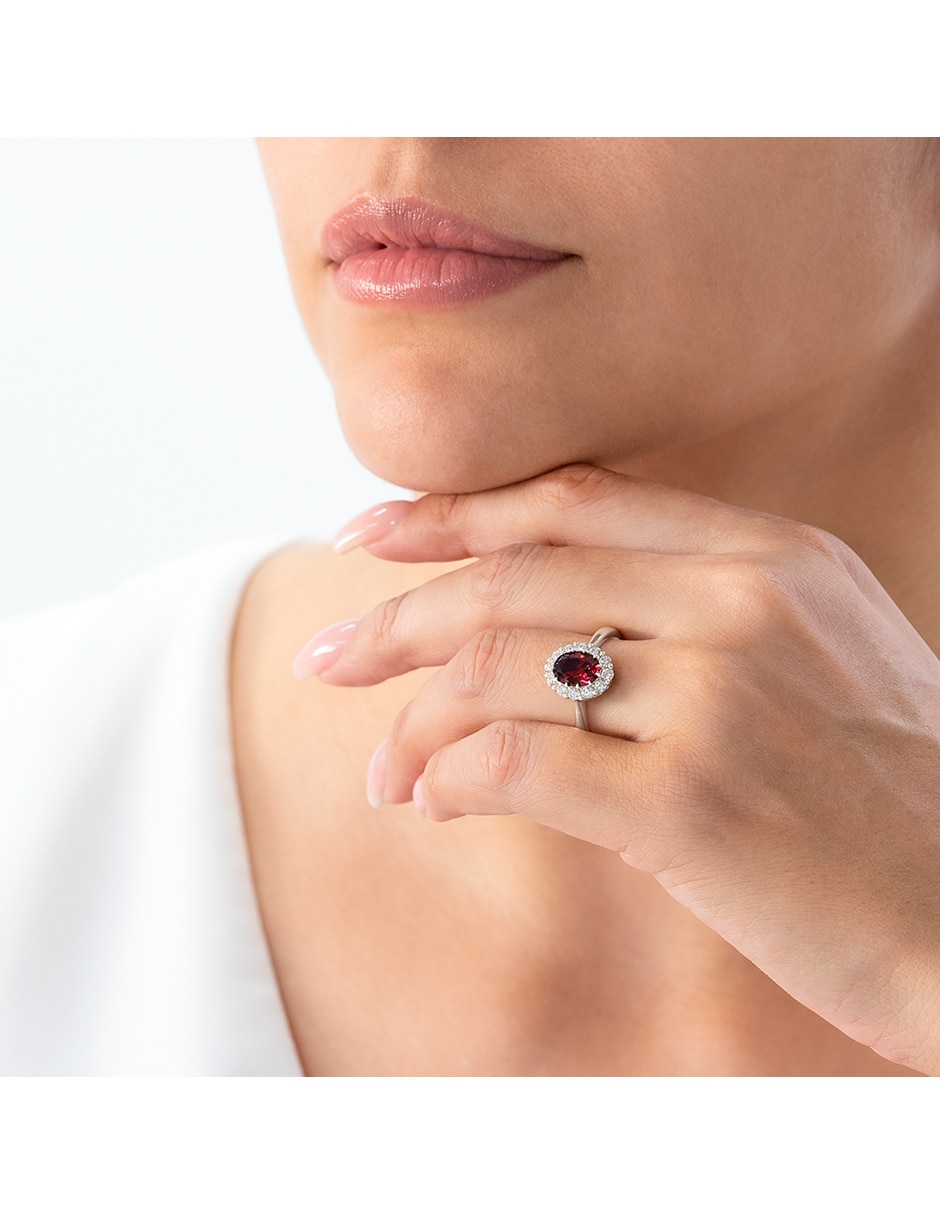 Anillo de compromiso de oro 10 k zirconia 2