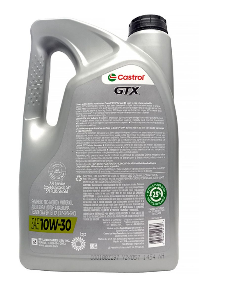 Aceite Motor Multigrado Gasolina Sae 10W30 Api Sn 4.73Lts 2
